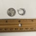 Single 10k solid white gold genuine sapphire hoop earring