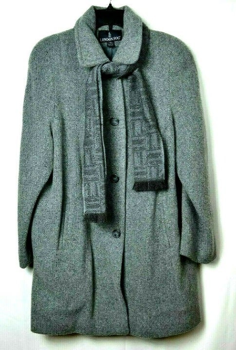 LONDON FOG GRAY WOMEN'S COAT WOOL SIZE 8
