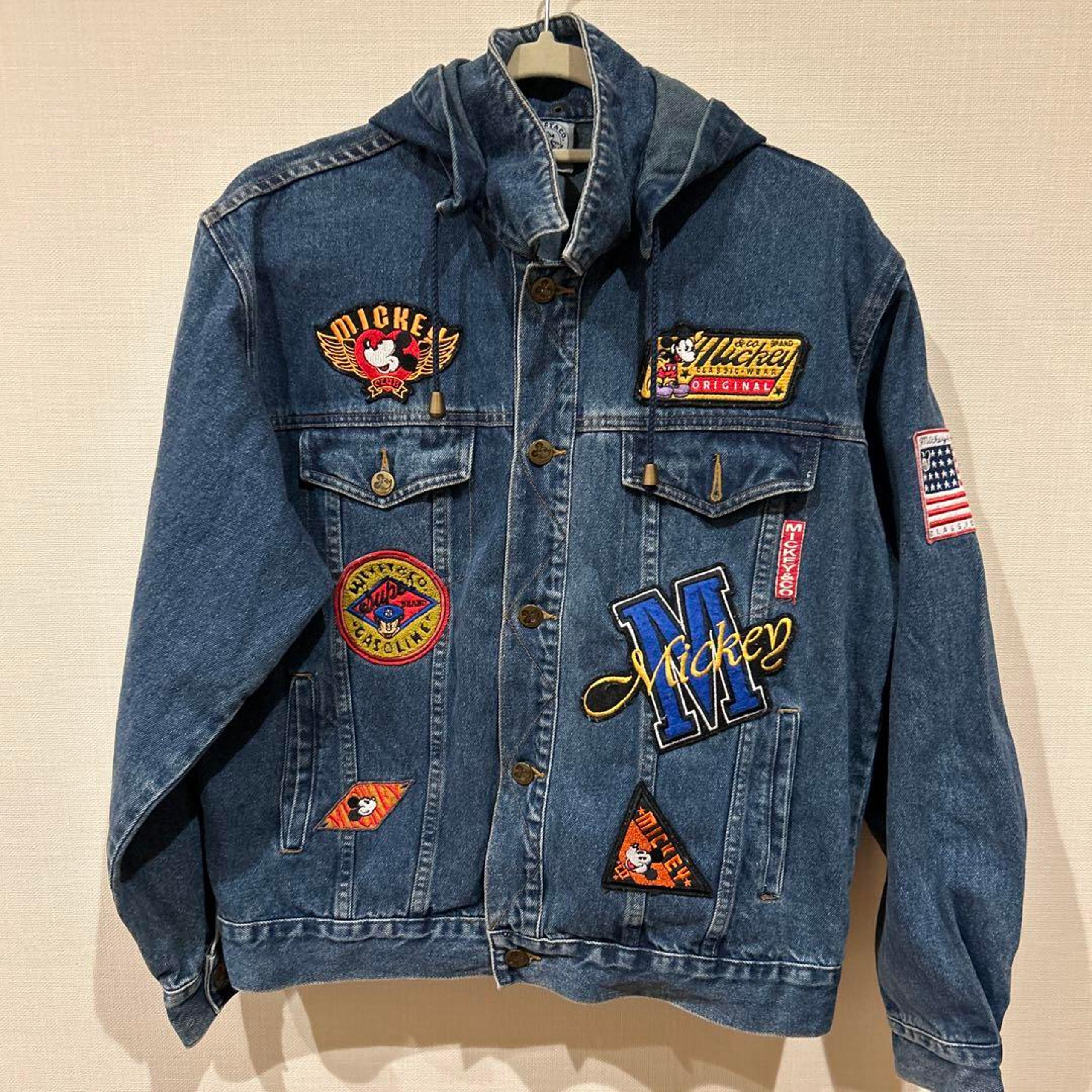 Mickey Mouse Embroidered Denim Jacket with Hood