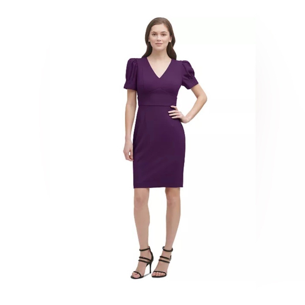 NWT DKNY Women's Knot Sleeve Midi Shirt Dress Size 12