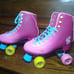 Candi Grl Roller Skates Sabina Hot Pink Teal Size 8 Candy Girl Derby U772PB