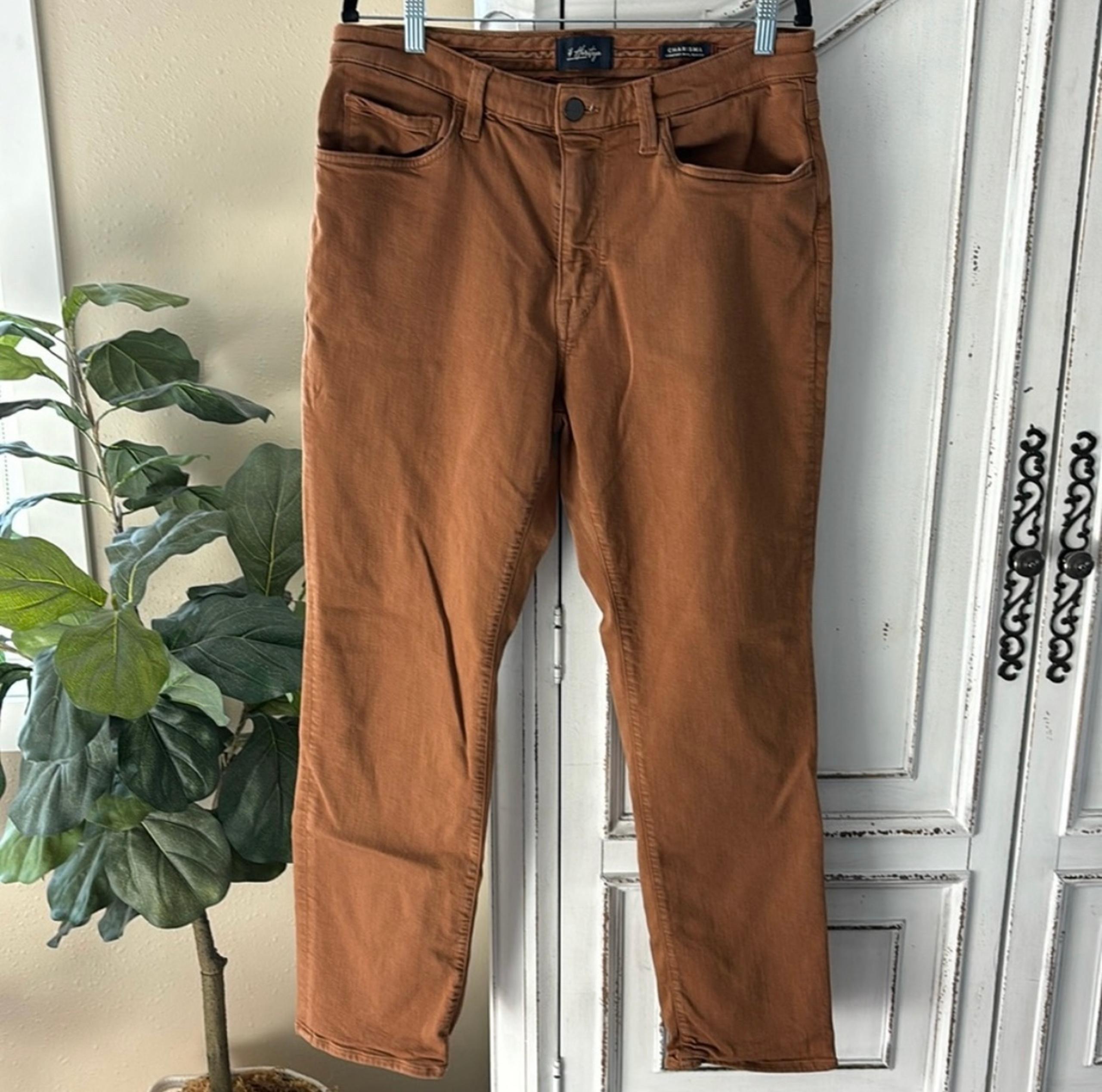 34 Heritage Pants Mens 36 Charisma Cognac Tan Khaki Classic Fit Stretch