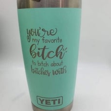 Laser engraved yeti tumbler 20oz.