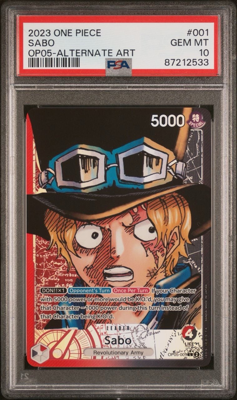 2023 Sabo Leader OP05-001 Awakening Of The New Era One Piece PSA 10