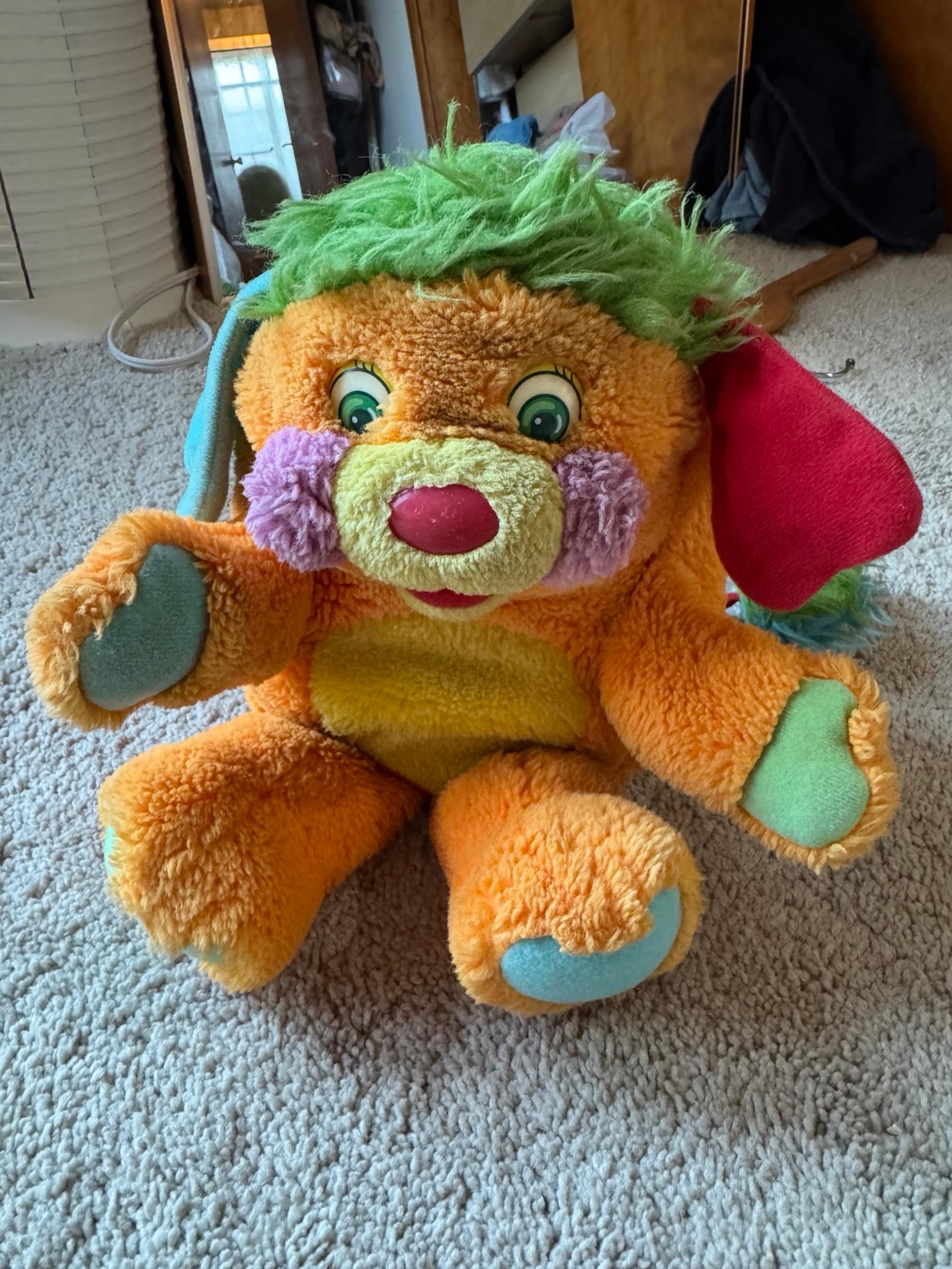 Vintage Popples Plush Orange 1985 80s 1980s Mattel Stuffed Animal