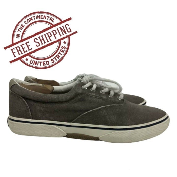Sperry Halyard Saltwashed Mens Sneaker Shoes Gray Size US 10.5M