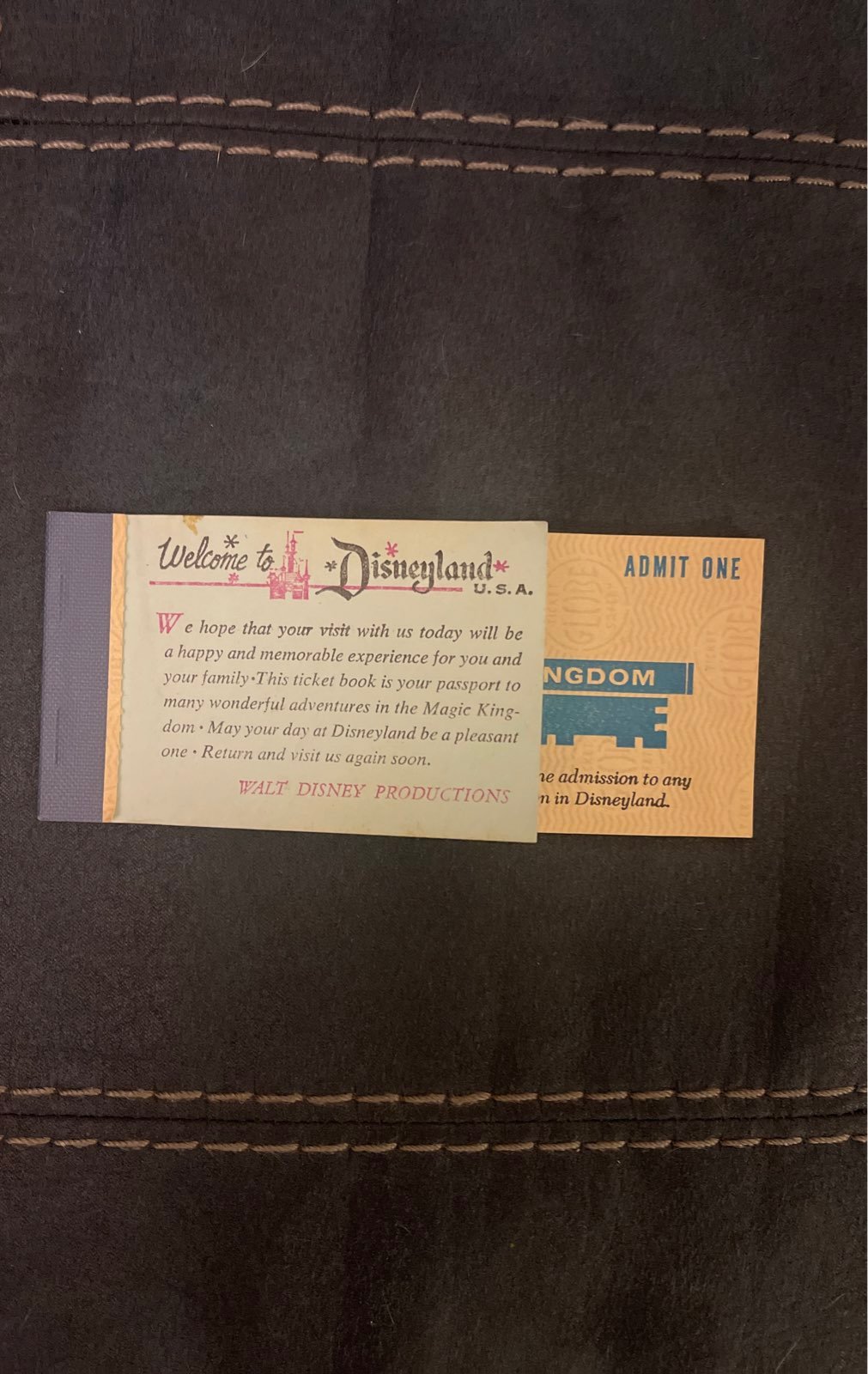 Vintage 60s walt disney ticket booklet
