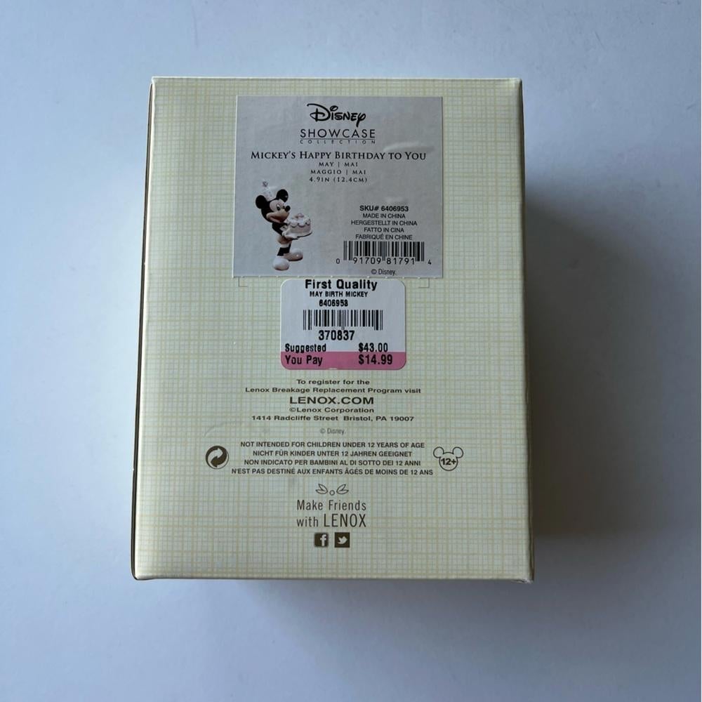 Mickey Lenox MAY Happy Birthday To You - Disney Showcase Collection NWT