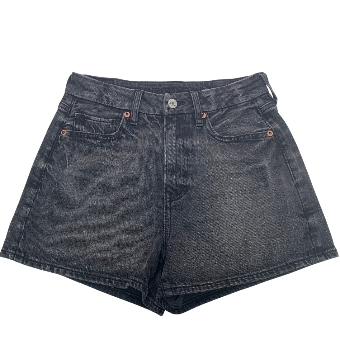 New American Eagle Womens Size 2 Strigid Black Jorts Denim Jean Shorts