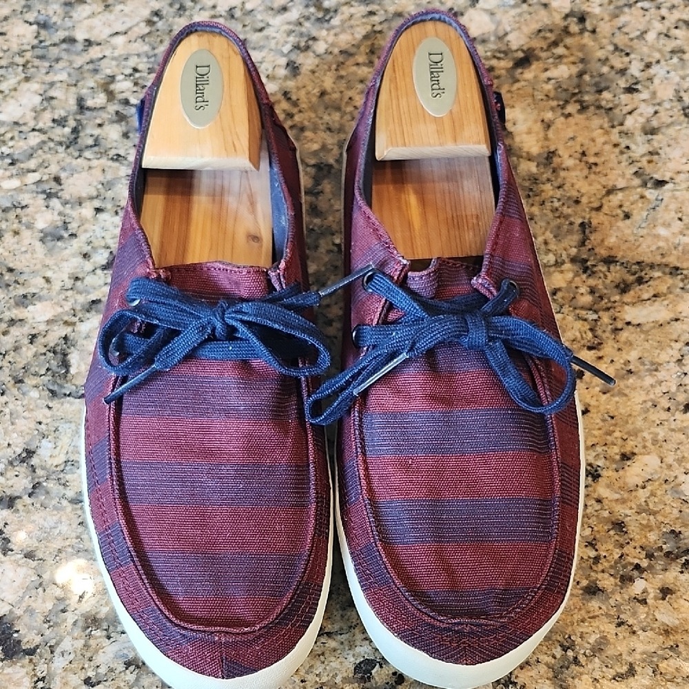 Vans Red and Blue Boat Shoes Classic Nautical Style
