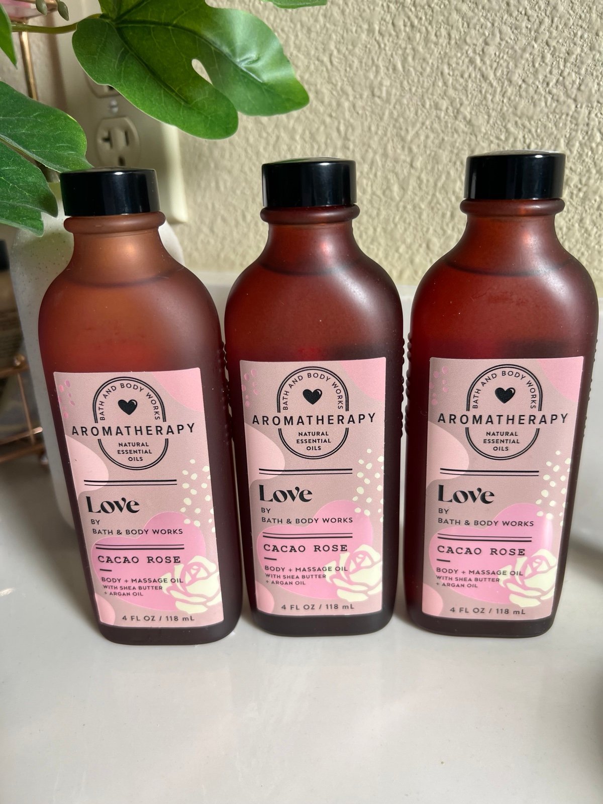 Bath and Body Works Aromatherapy cacao Rose body oil massage oils