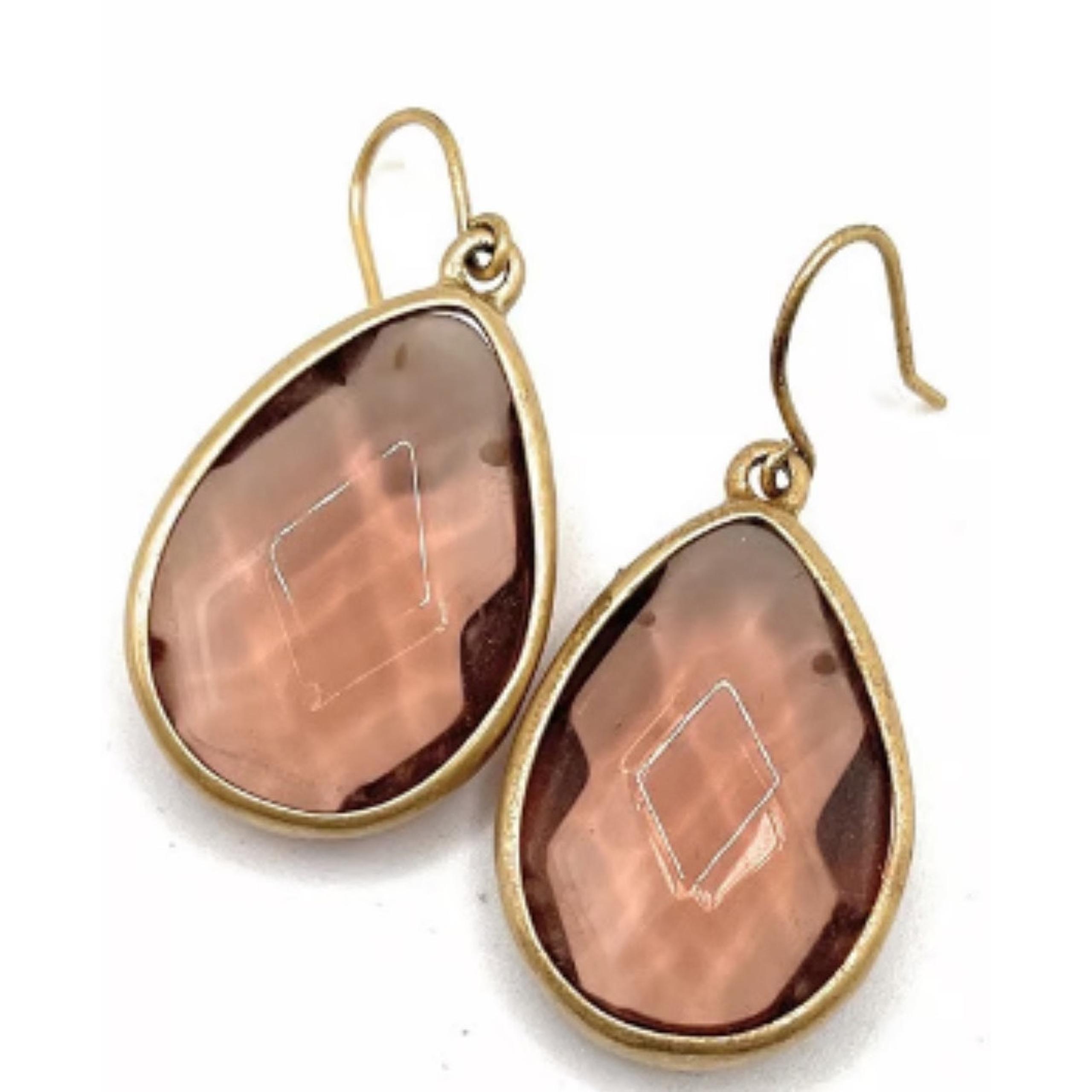 Chloe + Isabel Minaret Rose Gem Drop Earrings Pink Cottagecore Fairy