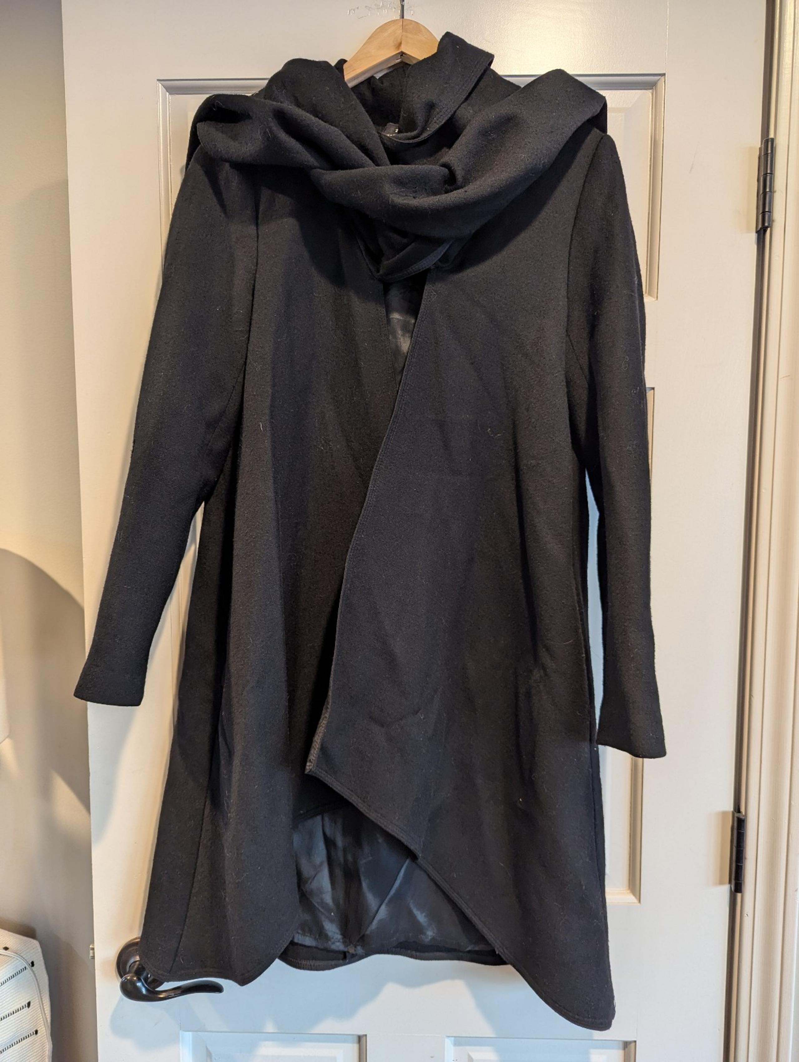 HARD TO FIND! Women's Zara open front wool blend scarf coat jacket size medium