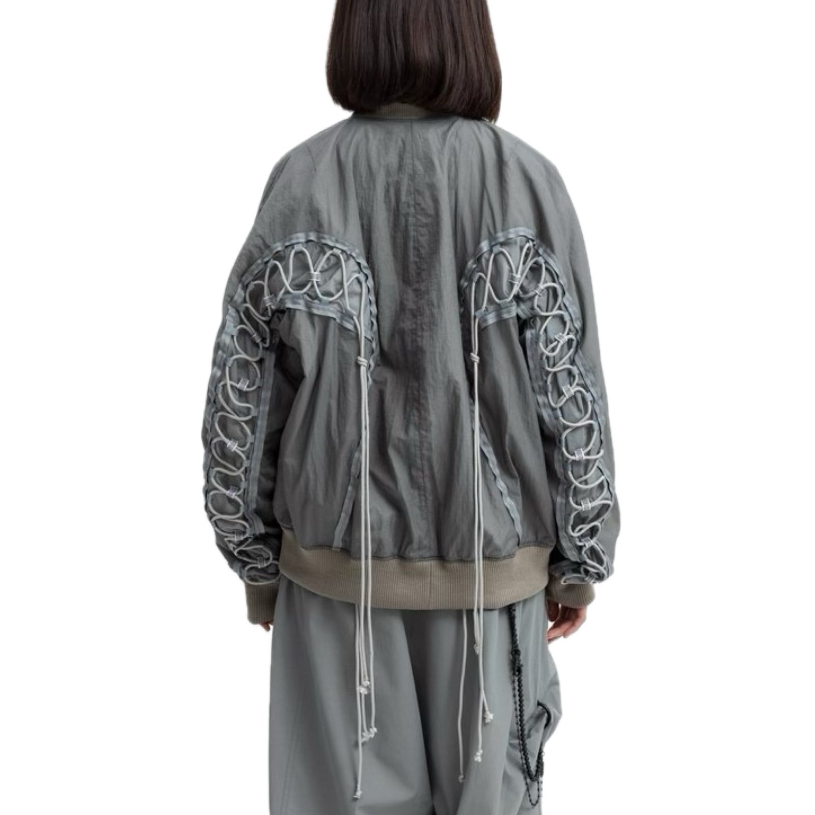 Hyein Seo Reversible Unisex Aviator Bomber Jacket Sz 2 In Grey