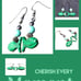 Vintage 10K Carved Malachite Gemstone Fetish Dangle Earrings