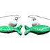 Vintage 10K Carved Malachite Gemstone Fetish Dangle Earrings