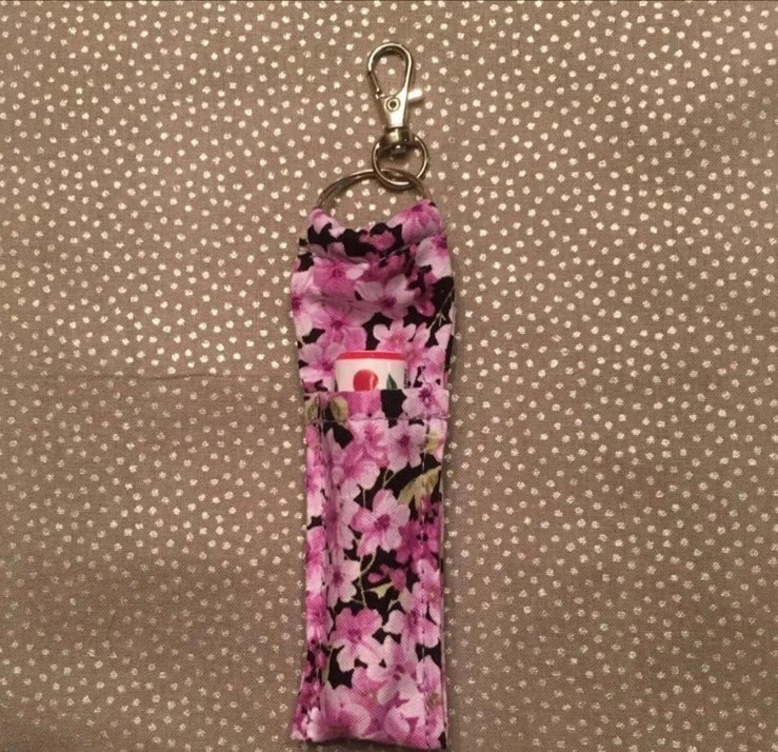 Floral Chapstick Holder & Cherry Chapstick