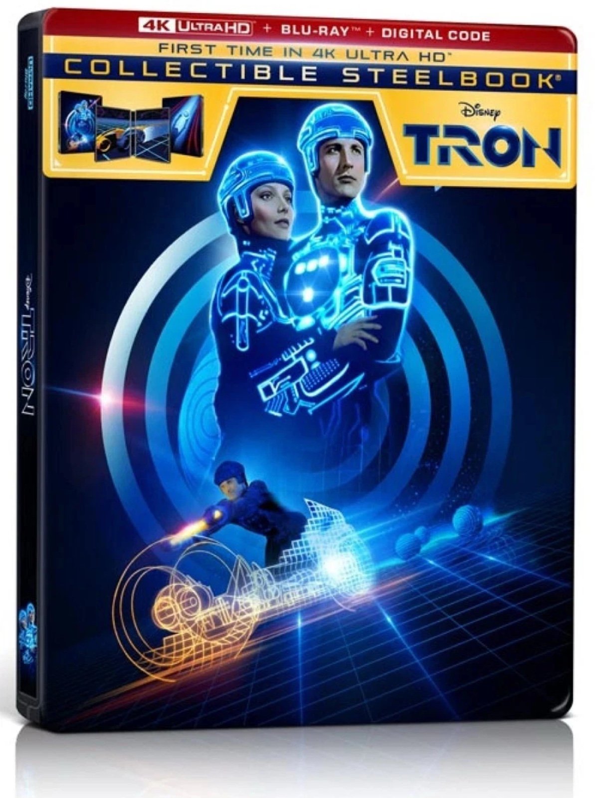 TRON COLLECTIBLE STEELBOOK 4K ULTRA HD + BLU-RAY DIGITAL DISNEY IN HAND