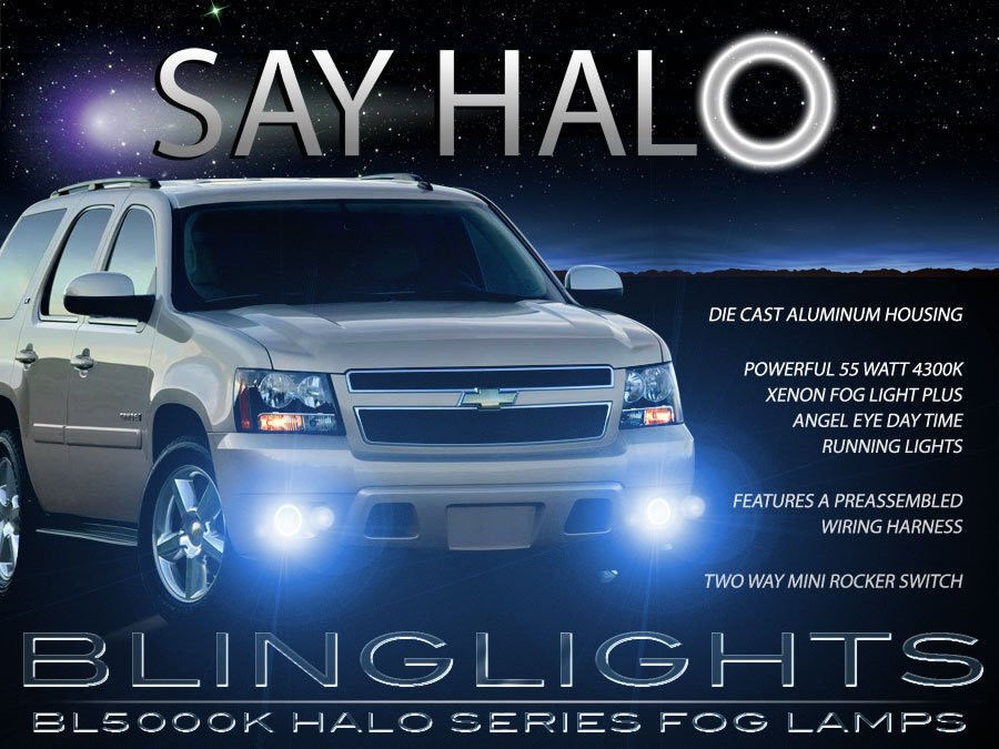 White Halo Angel Eye Fog Lamps Driving Light Kit for 2007-2014 Chevy Avalanche