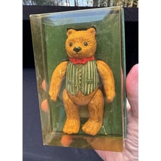 Mint Ceramic 1983 Dept 56 Jointed Ted D. Bear Teddy Bear Christmas Ornament -8D