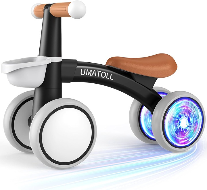 Colorful Lighting Baby Balance Bike for 1 Year Old Boys Girls