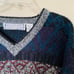 Vtg M Michael Gerald v neck pullover sweater black purple grey euc