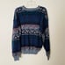 Vtg M Michael Gerald v neck pullover sweater black purple grey euc