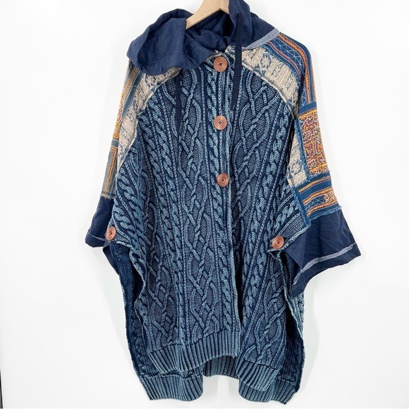 Free People Sammy Cable Knit Poncho