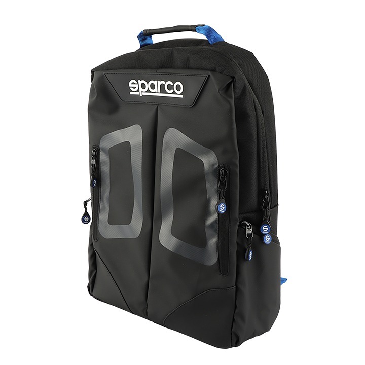 New Sparco Stage 16L Adjustable Shoulder Strap Backpack Rucksack Black/Blue
