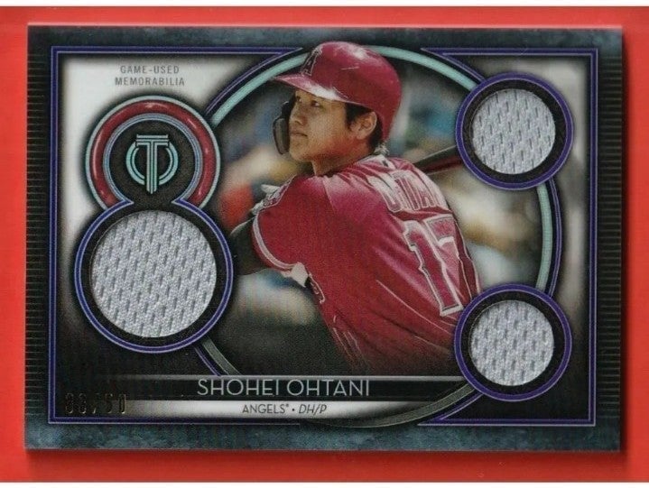 2020 TOPPS TRIBUTE TRIPLE RELICS CARD SHOHEI OHTANI(MVP) GAME USED 33/50 NM/MT