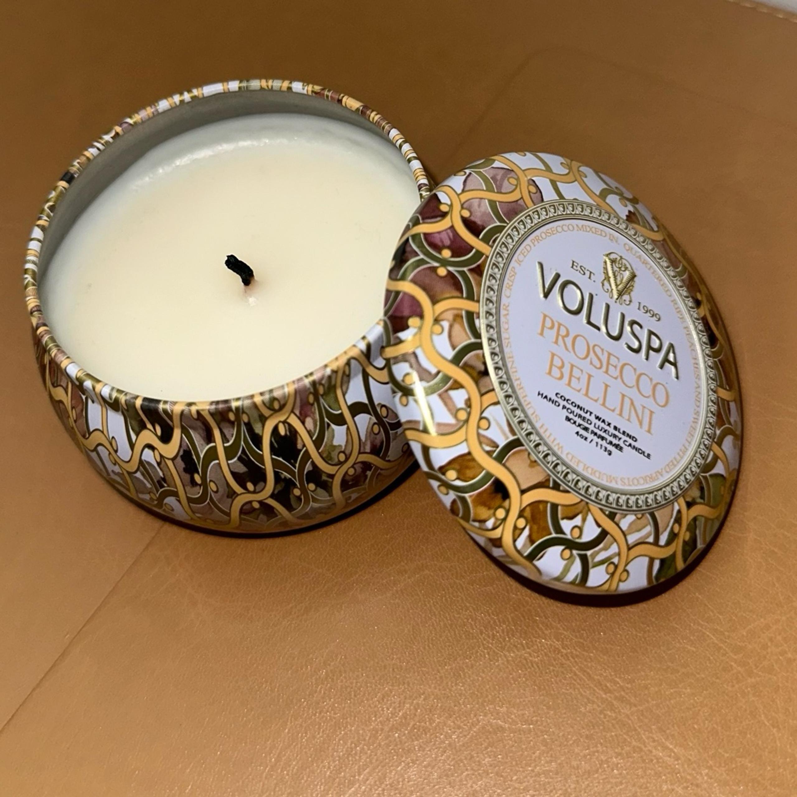 Mini Tin Candle Prosecco Bellini (new/no box) - Voluspa