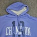 Champion Mens Fleece Hoodie XL Navy Blue Pullover Print Outdoor Casual
