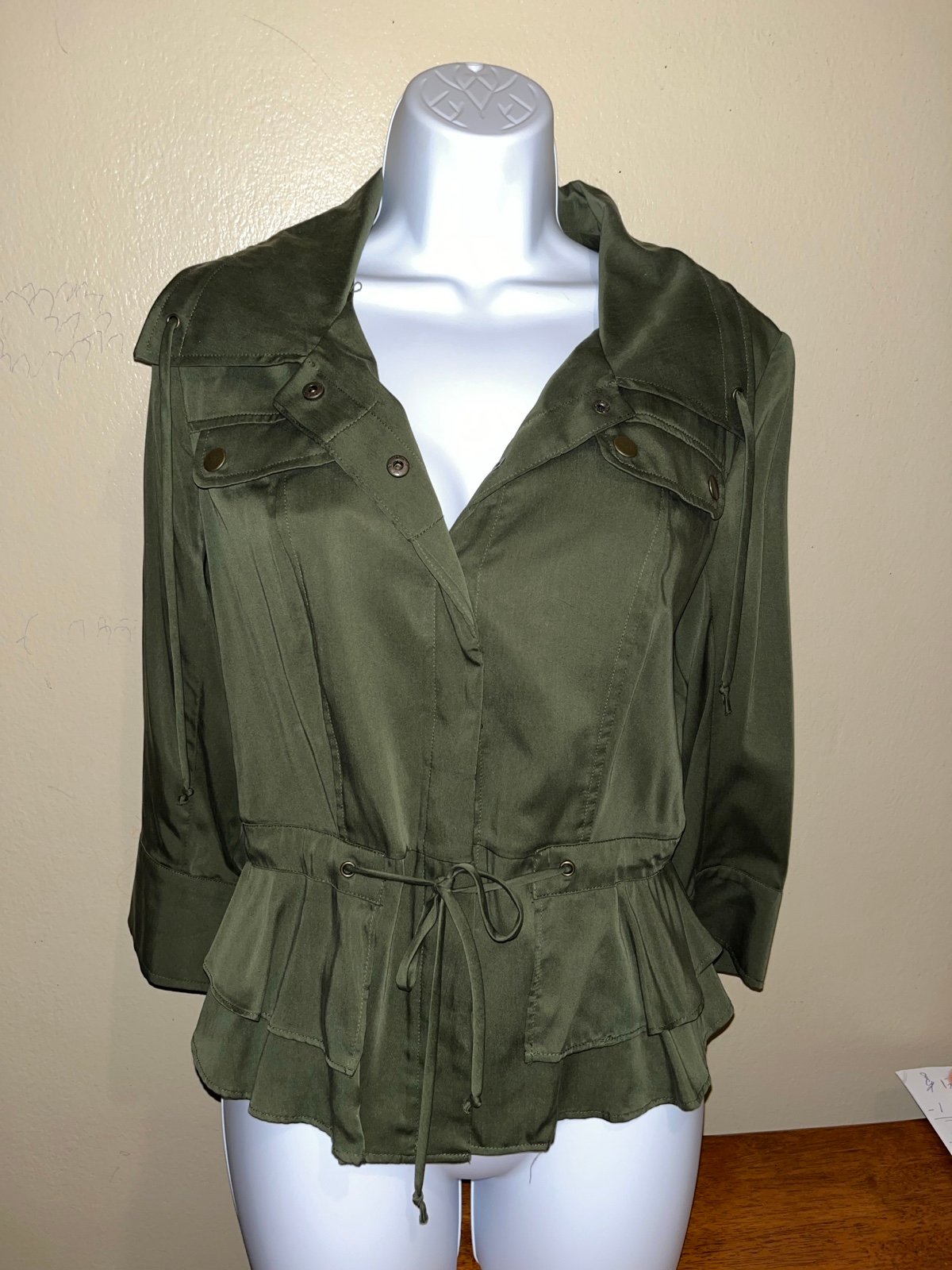 Bebe Green Peplum Jacket Size Small
