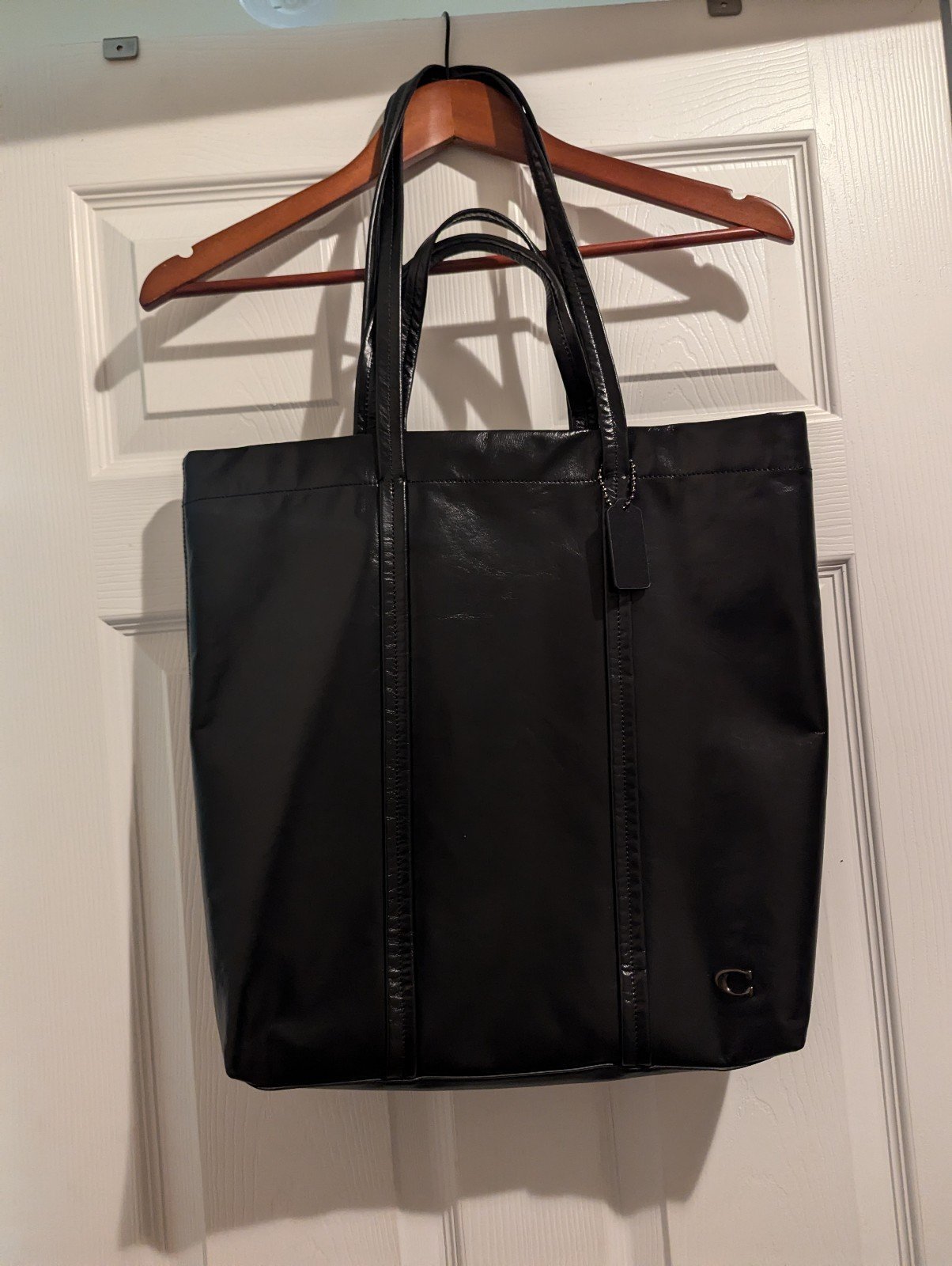Coach Leather Hall Tote Bag
