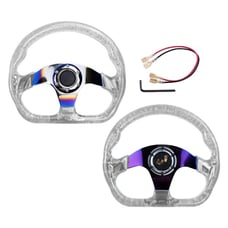 NEW JDM Universal 6-Hole 326mm Vip Clear Crystal Bubble Neo Spoke Steering Wheel