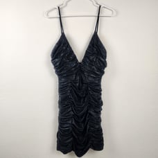 Retrofete Mini Black Ruched Dress Sleeveless V Neck Size XS? Sample