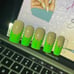 Croc French Tip with Glitter and Gems Press On Nails - 20 Piece Set