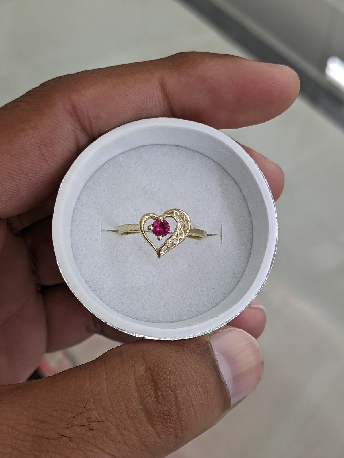 14kt Real Gold Heart Ring For Women