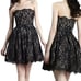 Neiman Marcus x Target Robert Rodriguez black lace strapless skater Dress sz 14