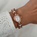 Women's Gold and White Watch
