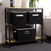 Decorative Linen Fabric Storage Baskets Cubes Living Room Black Metal Handles