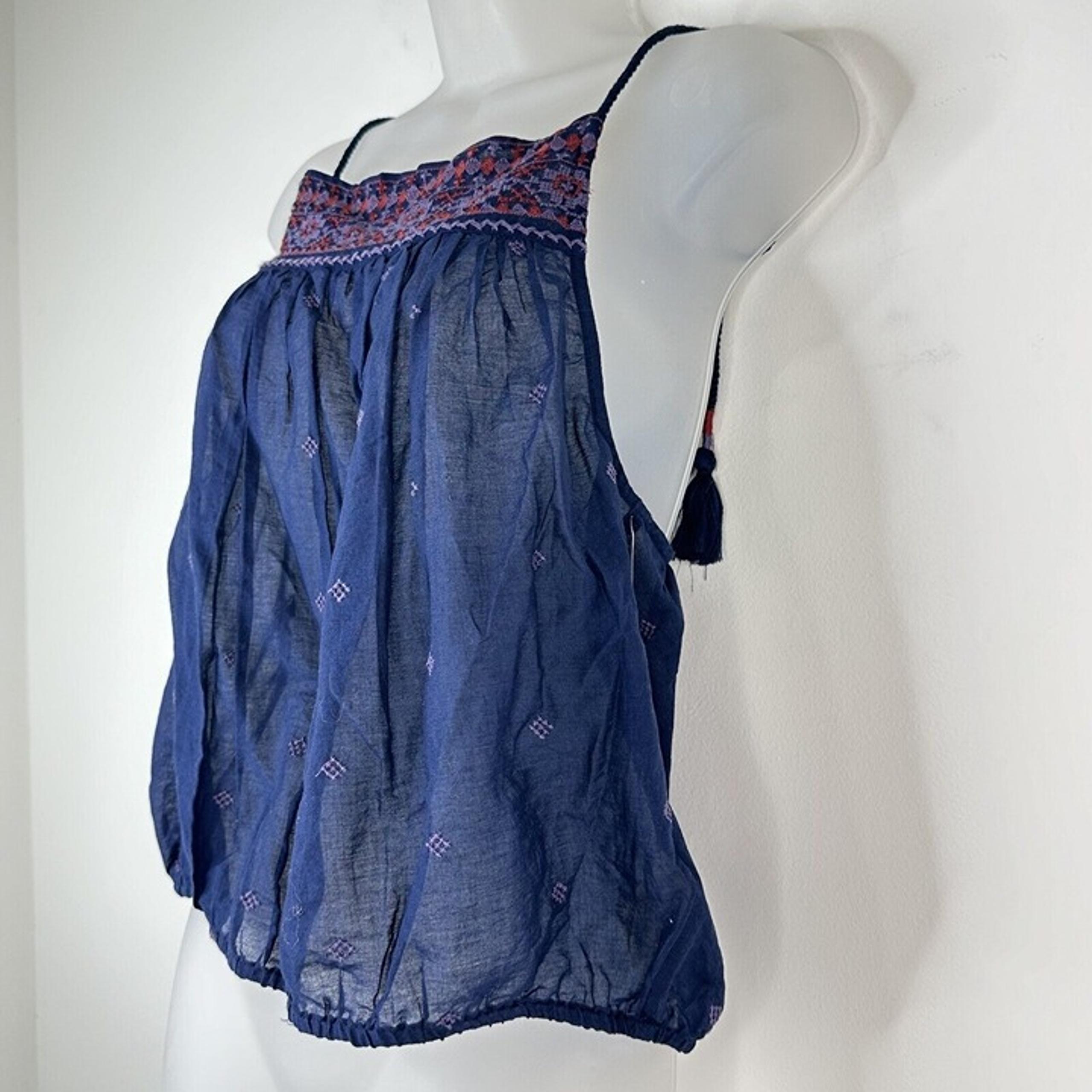 Free People Eternal Love Embroidered Tie Top NWT Size L Sleeveless Elastic Waist