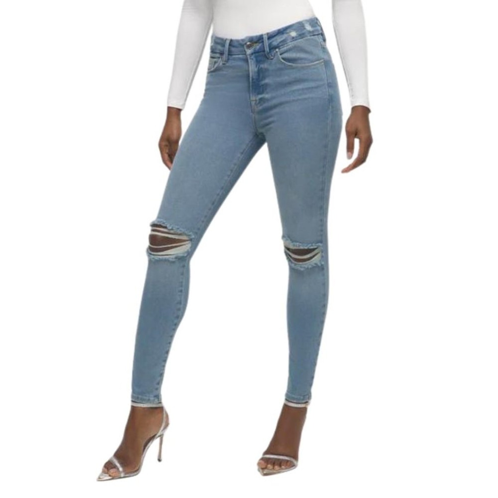 NWT Good American Good Legs Crop Skinny Jeans Blue 523 4/27