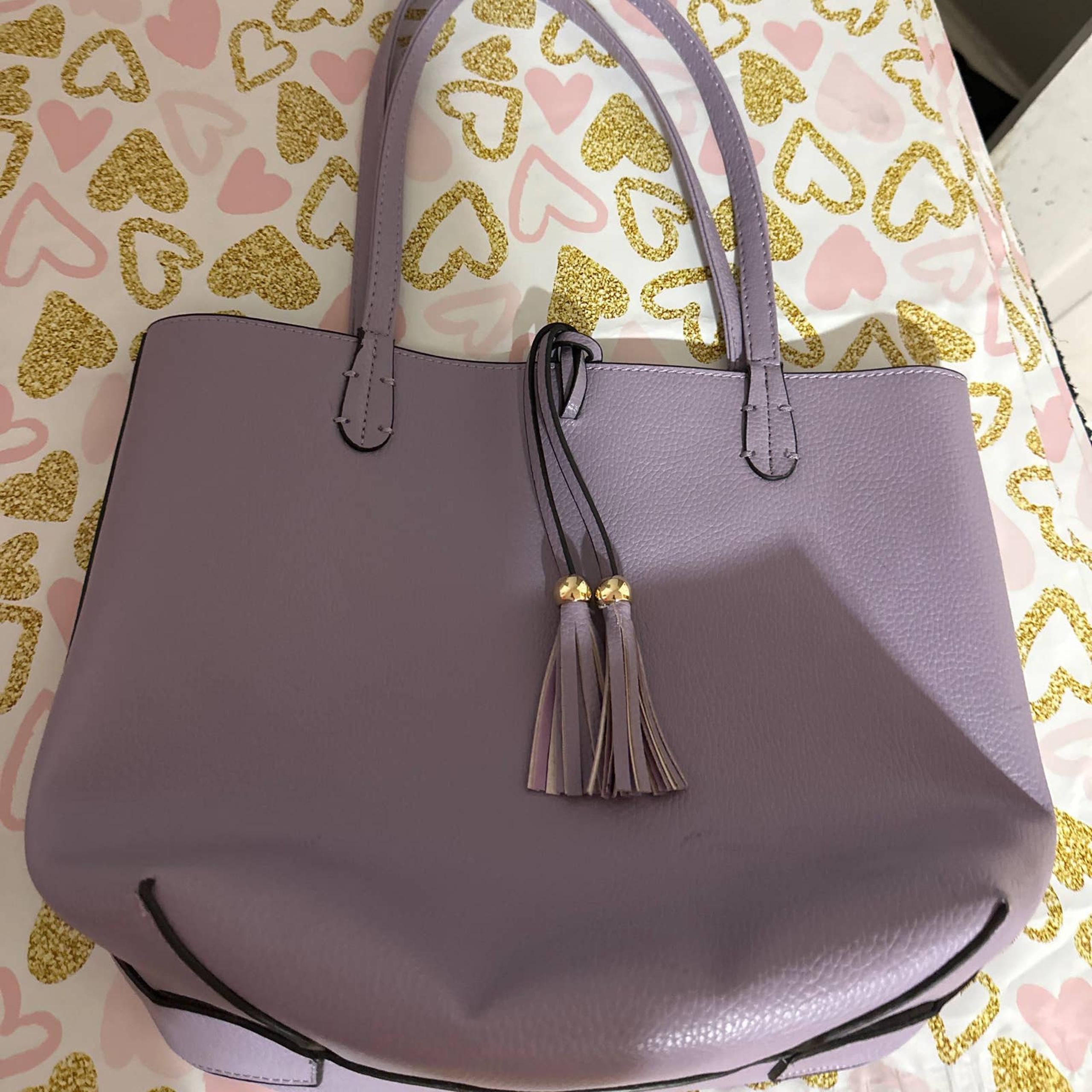 Charming Charlie leather reversible tote bag