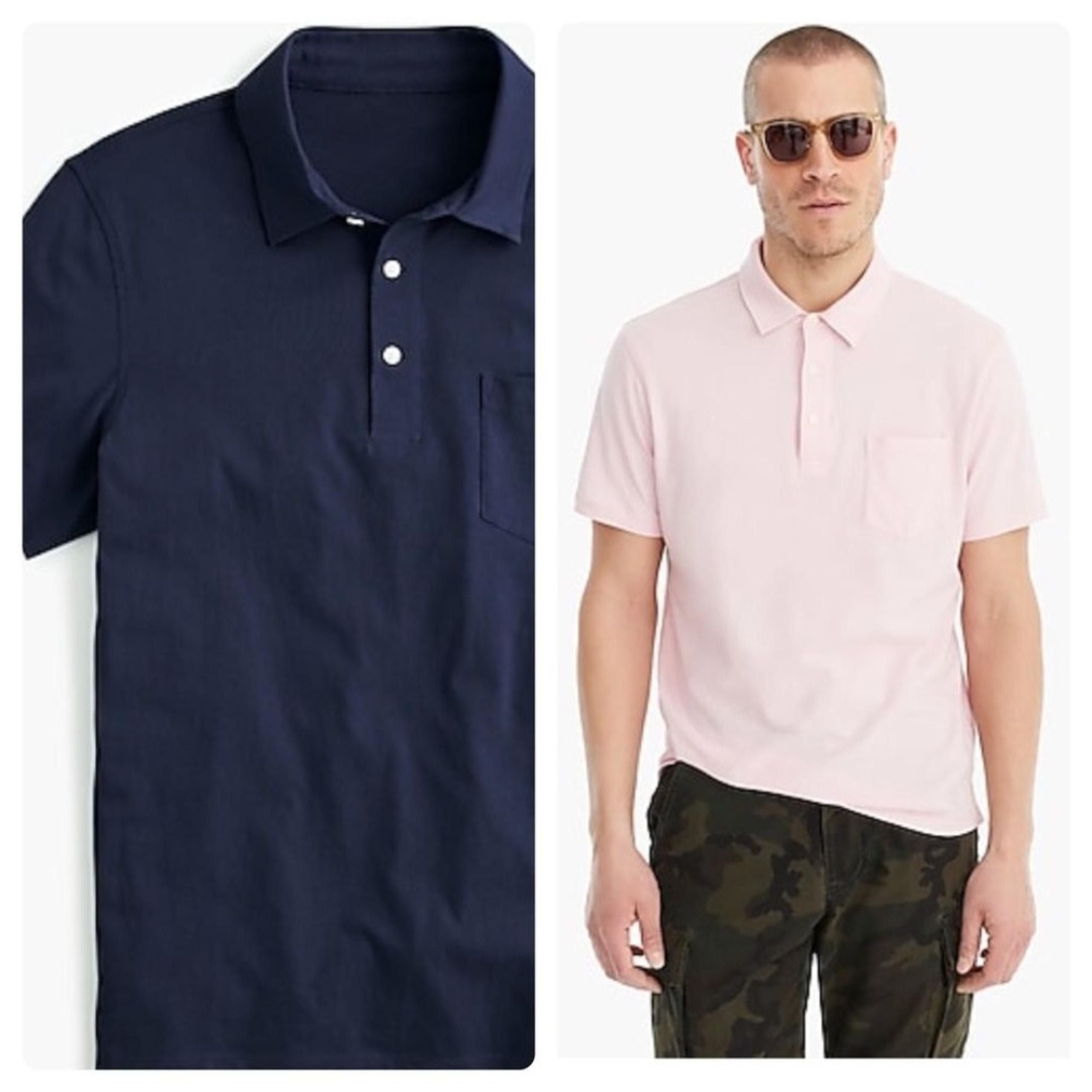 New J Crew Essential pocket polo shirt Navy S blue Mens