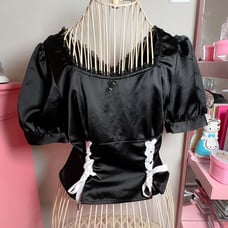 Eatme silk lace up top