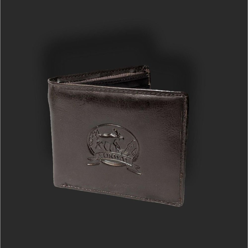 Vintage Leather Norway Moose Wallet Mens Billfold