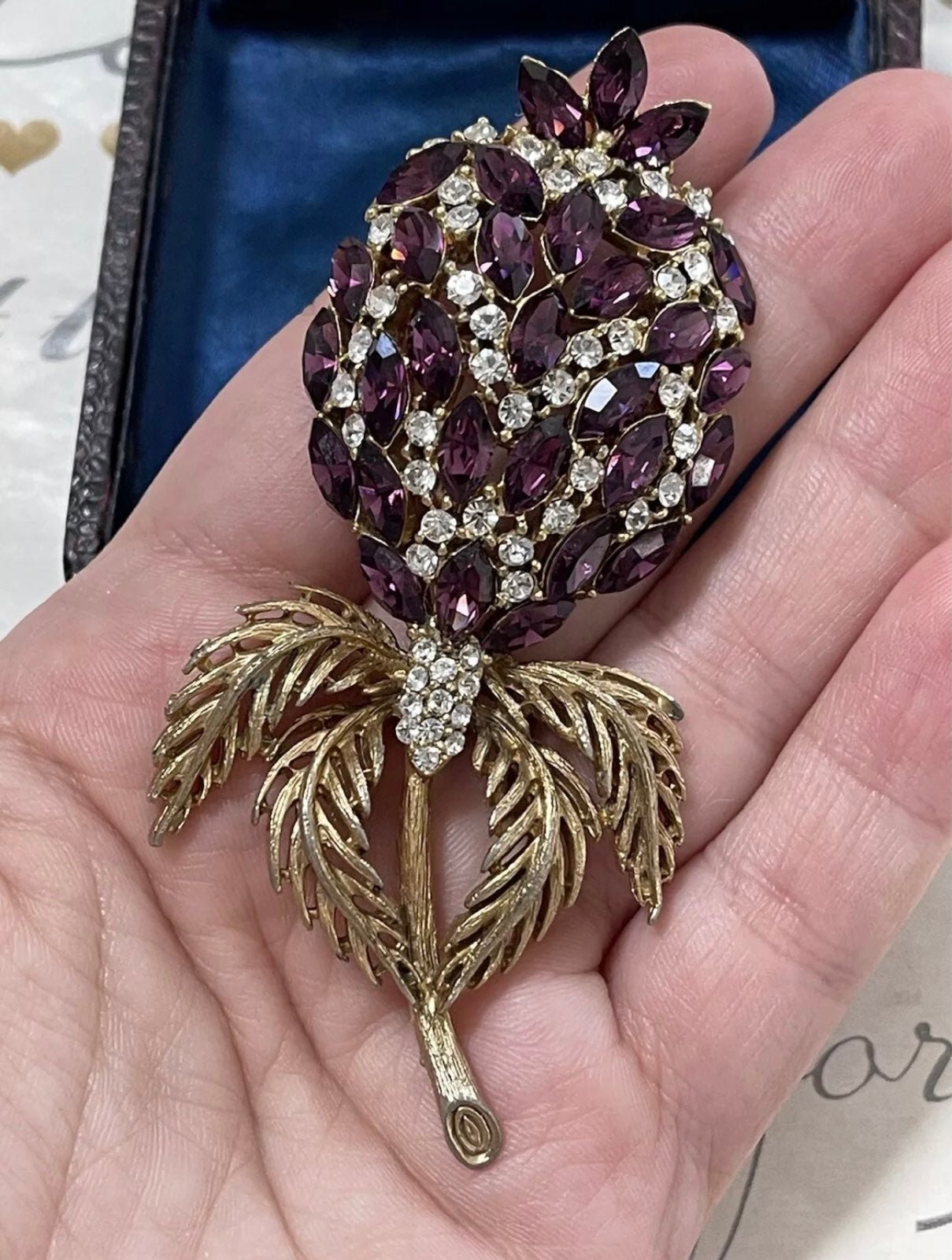 Vintage brooch flower Art Deco style