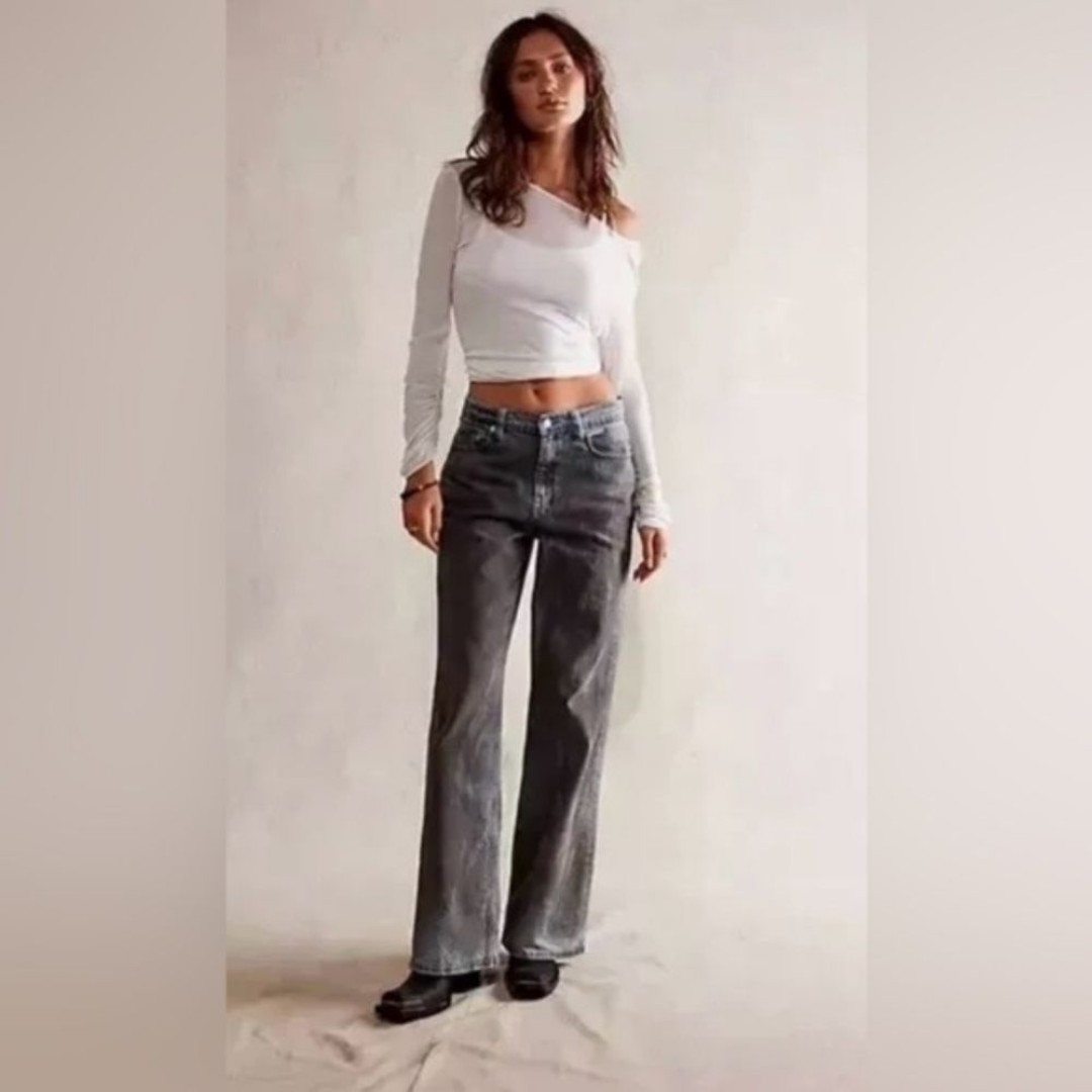 Free People We The Free Tinsley Baggy High Rise Straight Leg Jeans NWT Sz 26S