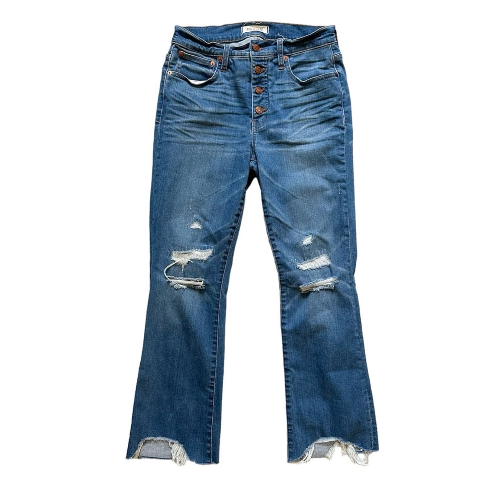 Madewell Cali Demi Boot Denim Jeans Distressed Size 27